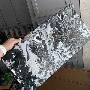 Abstract Black and Gray Canvas Art